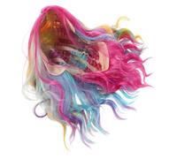 Veemoon Short Rainbow Curly Mermaid Wig For Women Lightweight Cosplay Hair For Halloween Party