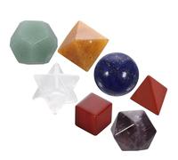 Veemoon Solides Platoniciens pour Noël Ensemble de 7 en Cristal pour Contemplation, Coffret de Cristaux Géométriques et Relaxation