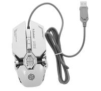 Veemoon Souris De Jeu RGB Programmable à 7 Boutons pour Gamer Professionnel, Style Ergonomique, Fonction Dpi Réglable, Usage Bureau Et Gaming, Design Argenté Lumineux