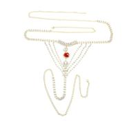 Veemoon Sous-vêtements Ornés De Cristaux Pour Femmes Et Filles Culotte Cristal Pour Boîte De Nuit Et Fêtes Tongs Ornées Et Chaîne De Corps Pour Scintiller