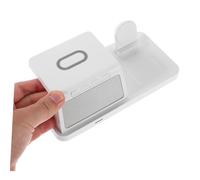 Veemoon Station de Charge sans Fil Rapide avec Horloge et Veilleuse Dock Portable Multifonction pour Smartphone Chargeur Organisé sans Câble