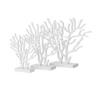 Veemoon Statue de Corail en Bois Blanc, décoration océanique méditerranéenne pour Maison et Bureau, Ornement créatif pour Chambre d'enfant, décoration de Table et Ambiance Marine