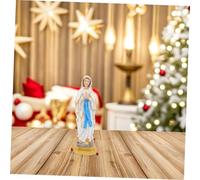 Veemoon Statue Religieuse Résine Vierge Compacte pour Décoration Intérieure Polyvalente Ornement Catholique pour Maison Bureau et Fêtes de Noël