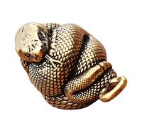 Veemoon Statuette Serpent Miniature Laiton Décoration de Bureau Porte-clés Année du Serpent