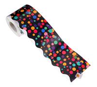 Veemoon Sticker Bordure Décorative à Pois Colorés Adhésif Remplaçable pour Tableau Daffichage Encadrement Mural pour Salle de Classe Bureau et Fête