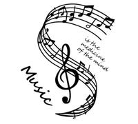 Veemoon Sticker Mural Adhésif Notes De Musique Noir 43x48 Cm Pour Relooking Meubles Et Murs Salon Chambre Amovible