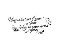 Veemoon Stickers Muraux Français Amovibles Autocollants Muraux Décoratifs en Pvc Imperméable Faciles à Appliquer et Retirer sans Résidus pour Salon et Chambre