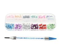 Veemoon Stylo Nail Art Pointillage Multifonction 1 Kit Outil Manucure Bleu pour DIY Strass Ongle Décoration Bijoux