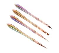 Veemoon Stylos de Nail Art 4pcs Portables Pointes Multiples en Métal et Polyester pour Salon ou Déplacement, Pinceaux Liner et Stylo Graffiti pour Artistes Professionnels et Débutants