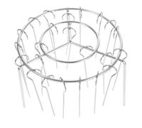 Veemoon Support à Brochettes Vertical Argenté Grosse Capacité en Acier Inoxydable Structure Empilable pour Friteuse à Air et Four Domestique pour Barbecue Maison