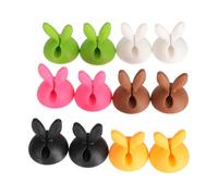 Veemoon Support de Câble Multifonctionnel en Tpr Coloré 12pcs pour Gestion des Fils USB et Écouteurs sur Bureau sans Résidu Couleur Aléatoire