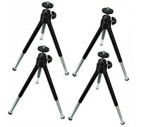 Veemoon Support De Diffusion Mobile Et Perche à Selfie Trépied Mini Télescopique Deux Segments pour Smartphone, Usage Bureau Et Photographie, Multi-Positions, Couleur Noir, Lot De 4 Pièces