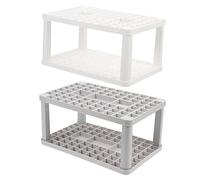 Veemoon Support De Maquillage Et Organiseur De Pinceaux 72 Trous, Lot De 2, Plastique Blanc Et Gris, Adapté Bureau Et Salle De Bain, Rangement Cosmétiques Multifunctionnel