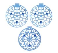 Veemoon Support de Pastèque de Jardin en Plastique Bleu 3 Pièces Motifs Aléatoires Support de Treillis Creux pour Melon et Cantaloup Antirouille et Stable pour Culture en Plein Air et