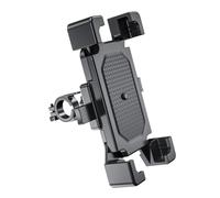 Veemoon Support de Téléphone pour Moto, Verrouillage Mécanique, Guidon Vélo | Plastique Noir, Montage Facile, Maintien Ferme du Mobile, Usage Cyclisme, Fixation pour Guidon
