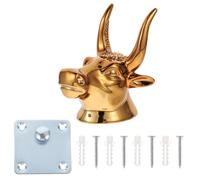 Veemoon Support Mural Guitare et Ukulélé en Métal Doré Forme Tête de Taureau Crochet Mural Pratique Petit Format Cintre de Guitare Décoratif pour Rangement Intérieur Robuste