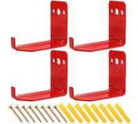 Veemoon Support Mural pour Extincteur 40 LB Rouge, Kit Montage 4 Pièces Crochets Métalliques Robustes, Supports Universels Vis et Chevilles, Fixation Solide pour Sécurité Incendie