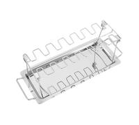 Veemoon Support Poulet Inox Fentes avec Lèchefrite Intégré Grillade Simultanée Cuisses et Ailes Facile à Installer pour Four et Barbecue Extérieur
