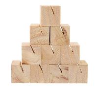 Veemoon Support pour Cartes de Visite en Bois Beige Design Simple et Contemporain Lot de 10 Pièces Porte-mémo et Porte-photos Pratique pour Bureau et Salon