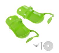 Veemoon Support pour Oiseaux Vert 2 Pièces en Plastique Os de Seiche Unique pour Nourrir Perroquets, Design Pratique et Accessoire pour Volière