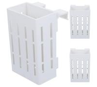Veemoon Support pour Plantes D'aquarium Suspendu avec Trous, Pots en Plastique Blanc, Lot de 3, Jardinière Aquatique pour Aquarium, Décoration Intérieure et Extérieure, Compatible Plantes