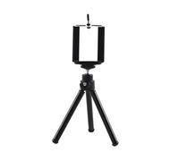 Veemoon Support pour Smartphone Télescopique Compact, Trépied Mini 2 Sections en Plastique Noir Antidérapant, Accessoire Photo Bureau et Voyage Compatible Téléphones et Tablettes