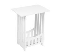 Veemoon Table D’Appoint Blanche Mini pour Petits Espaces Meuble de Chambre Compact Étagère Inférieure Table Ronde Moderne Simple pour Salon Chambre ou Bureau Mobilier de Décoration