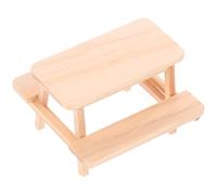 Veemoon Table de Pique Miniature en Bois Naturel, Meuble Miniature 1 Pièce pour Maison de Poupée, Accessoire Décoratif Compact pour Chambre ou Salon, Modèle de Mini Meubles Adaptés