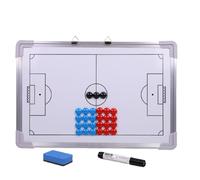 Veemoon Tableau de Football Magnétique Mural avec Cadre en Alliage D’aluminium, 27 Aimants, Gomme et Marqueur, Portable pour Entraînement et Compétition de Football