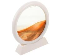 Veemoon Tableau de Sable Mouvant 3D de Sablier 5 Pouces Cadre Blanc Sable Jaune Décoration D'étagère Apaisante pour Bureau et Maison Qui Coule de Mouvement Relaxant