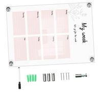 Veemoon Tableau Mémo Transparent Effaçable Acrylique Planche Créative pour Messages Manuscrits Bureau et Maison Léger Clous Publicitaires et Stylo Inclus