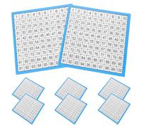 Veemoon Tableaux Mathématiques 10 Feuilles Laminées Double Face 1 à 100, Accessoire Mathématique pour Classe et École, Tableau Pédagogique Solide pour Apprentissage des Nombres et Calculs