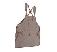 Veemoon Tablier de Travail Toile Unisexe avec Poches Bretelles Croisées Réglables Résistant et Facile Entretien pour Jardinage Menuiserie et Cuisine