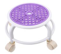 Veemoon Tabouret Bas Rond Multifonction avec roulettes Pivotantes Antidérapant Petit Siège Léger et Stable pour Pédicure Maison et Bureau Design Simple et Résistant