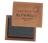 Veemoon Tampon Bois Alphabet Vintage pour Scrapbooking Lettres Cursives Kit DIY Lettres pour Journaux et et Portable