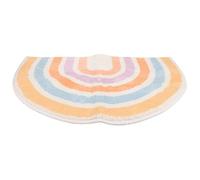 Veemoon Tapis de Bain Arc-en-Ciel Demi-Lune 40x60 Cm en Polyester Absorbant et Antidérapant Bord Blanc, Tapis de Porte D'intérieur et Salle de Bain, Paillasson Absorbant pour Entrée