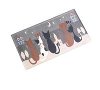 Veemoon Tapis de Sol Antidérapant Absorbant en Jacquard Tissé Gris 45x70 Cm à Motif Chat, Paillasson D’entrée Extérieur pour Porte de Salle de Bain Cuisine, Tapis Décoratif Solide