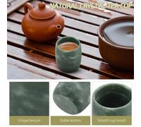 Veemoon Tasse à Thé Chinoise Cristal Naturel Design Droit Service Kung Fu Artisanat Original pour Maison et Bureau Mug Thé Élégant et Décoratif