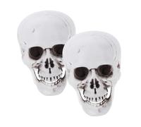 Veemoon Tête De Mort en Plastique - Décoration De Crâne Réaliste en 2 Pièces pour Halloween - Idéale pour La Déco D'Intérieur Et Les Fêtes Taille Réelle Effet Squelette Authentique