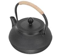 Veemoon Théière en Fonte 0,6 L sans Revêtement, Petite Théière en Fer Forgé Résistante la Chaleur pour Cuisinière à Gaz et Induction, Service à Thé Rétro pour Maison et Voyage