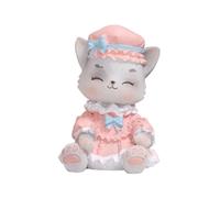 Veemoon Tirelire en Résine pour Filles de Chat et Lapin, Couleur Rose, Grosse Capacité, Boîte à Monnaie Décorative pour Bureau, Ornement Amusant et Pratique