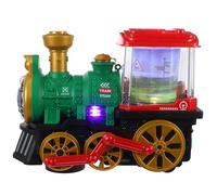 Veemoon Train Électrique Vert en Plastique avec Fonction de Pulvérisation, Éducatif pour Garçon et Filles, Modèle de Train à Vapeur avec Lumière pour Jeu et Apprentissage