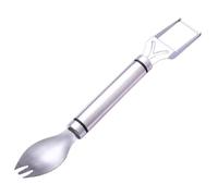 Veemoon Trancheuse à Pastèque en Acier Inoxydable 2-en-1 Cuillère-fourchette, Outil Portable pour Découper et Servir Melon, pour Salade de Fruits