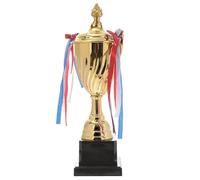 Veemoon Trophée de Compétition Sportive en Métal Doré 35,5 Cm - Coupe Grand Format pour Tournoi Scolaire et Récompense Basketball - Prix Solide pour Championnats et Événements Sportifs