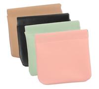 Veemoon Trousse de Maquillage Automatique 4Pc Petite Trousse de Toilette Cuir PU Compacte pour Filles Rangement Pratique Voyage Camping