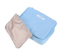 Veemoon Trousse de Maquillage Capacité Étanche avec Compartiments et Poignée Sac de Toilette Voyage Femme Bleu Organisateur Cosmétique Portable