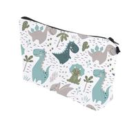 Veemoon Trousse de Maquillage de Voyage Imprimé Dinosaures en Polyester Imperméable Paquet Cosmétique Multifonction pour Organiser Cosmétiques et Accessoires de Toilette