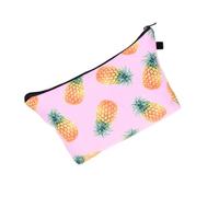 Veemoon Trousse de Maquillage Portable à Imprimé Ananas 3D Paquet de Rangement pour Cosmétiques Compact Léger Trousse de Toilette Femme pour Voyage Extérieur et Organisation Quotidienne