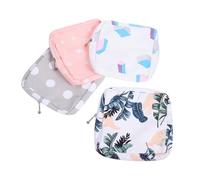 Veemoon Trousse Multifonctionnelle Chic pour Serviettes Hygiéniques en Polyester 4 Pièces Paquet de Rangement Portable pour Filles pour Études et Sorties