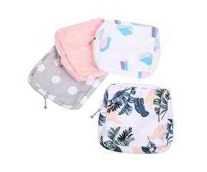 Veemoon Trousse Multifonctionnelle Chic pour Serviettes Hygiéniques en Polyester 4 Pièces Paquet de Rangement Portable pour Filles pour Études et Sorties